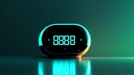 Digital Alarm Clock Displaying Time Set Forward in Soft Lighting