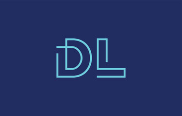 Illustration of creative typography featuring stylized letters D and L with a minimal blue color theme, suitable for branding and graphic design inspiration.