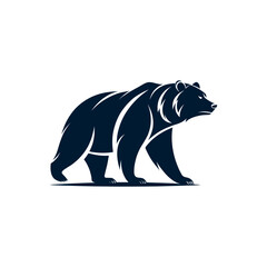 bear silhouette logo vector line art logo design