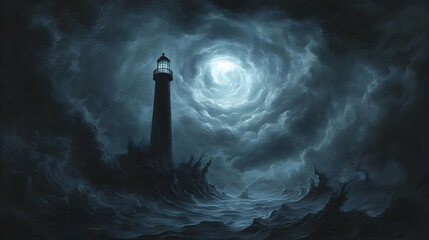 Stormy Night Lighthouse