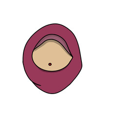 Cute Shocked Muslimah Cartoon