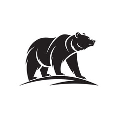 bear silhouette logo vector line art logo design