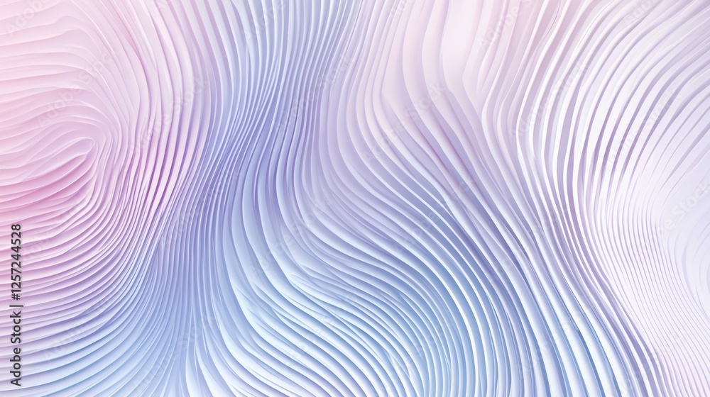 Poster wavy abstract pattern in soft pastel shades with fluid motion