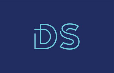 Illustration of creative typography featuring stylized letters D and S with a minimal blue color theme, suitable for branding and graphic design inspiration.