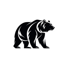 bear silhouette logo vector line art logo design