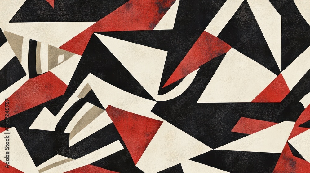 Aufkleber Abstract geometric composition featuring angular shapes and contrasting colors