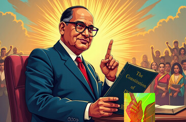Illustration/Banner for Ambedkar Jayanti. Ambedkar Jayanti is celebrated on April 14th on the birth anniversary of Dr. B.R. Ambedkar (1891–1956), the chief architect of the Indian constitution.