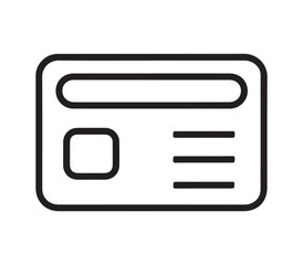 ID card icon outline line art vector on white background