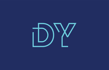 Illustration of creative typography featuring stylized letters D and Y with a minimal blue color theme, suitable for branding and graphic design inspiration.