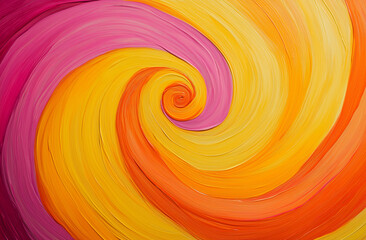 Obraz premium Abstract Swirls of Liquid Paint in Shades of Yellow, Orange, and Pink – Vibrant Fluid Art with a Marble Texture, Perfect for Backgrounds, Wallpapers, and Creative Design Projects