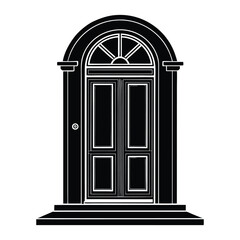 Silhouette vector art illustration of a front door4.eps