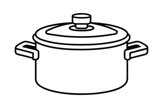 recommend clip art: Line art drawing of a pressure cooker illustration.eps