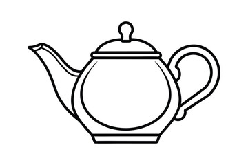 Line art illustration of a tea pot.eps