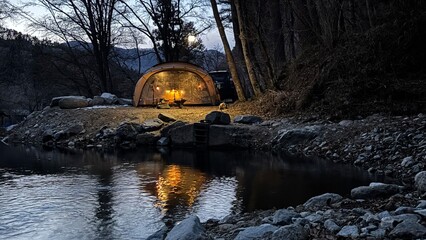 campfire in the forest