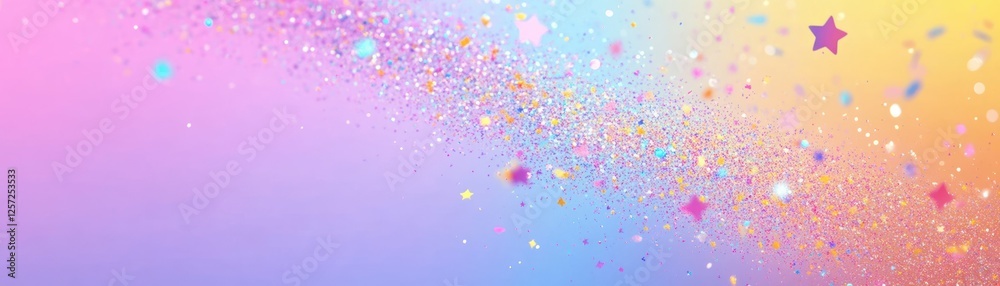 Poster colorful abstract background with glitter stars and bokeh effect