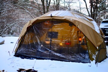 tent in snow