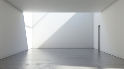 Obraz premium Sunlit Minimalist Room: A Modern Architectural Interior Design