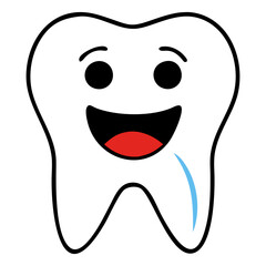 Happy Tooth Vector Illustration for Dental Care, Oral Health, and Adorable Cartoon Design
