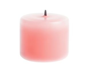 red candle on white background