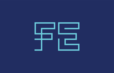 Illustration of creative typography featuring stylized letters F and E with a minimal blue color theme, suitable for branding and graphic design inspiration.