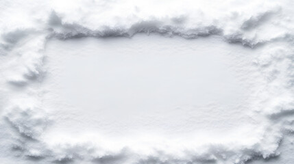 white snow frame border isolated on white 