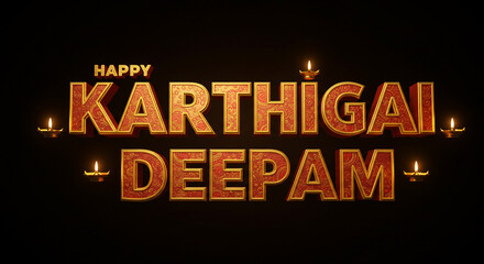 Obraz premium Happy Karthigai Deepam Greeting