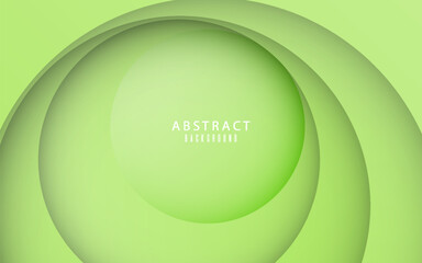 green gradient background. Abstract circle papercut smooth color composition. Vector EPS 10