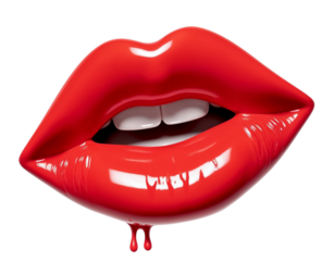 red lips isolated on white background