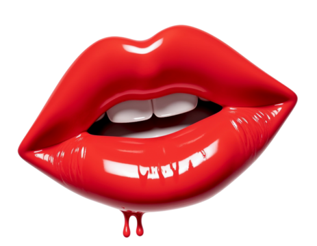 red lips isolated on white background