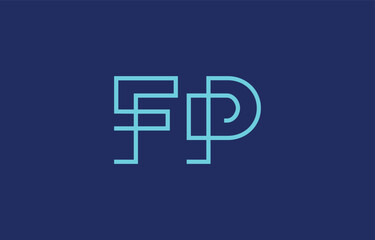 Illustration of creative typography featuring stylized letters F and P with a minimal blue color theme, suitable for branding and graphic design inspiration.