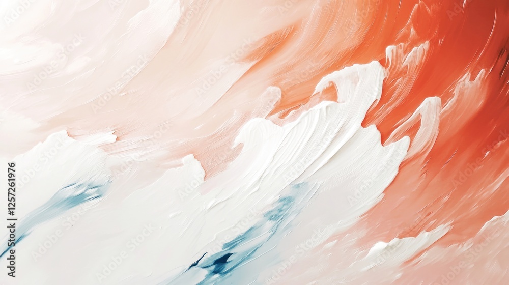 Poster abstract expressionist painting showing textured brushstrokes and fluid colors