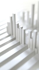 Fototapeta premium Abstract white bars creating depth and shadows
