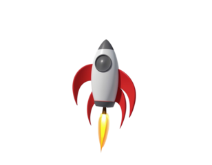 rocket on white background
