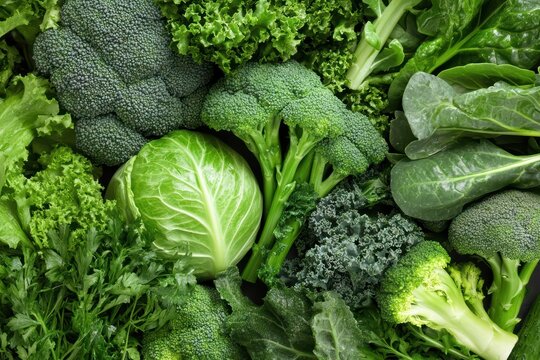Fresh Green Vegetables Collection for Healthy Eating and Nutrition