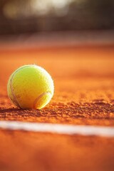A Tennis Ball on a Clay Court Full of Dynamic Energy and Vibrancy in Every Movement