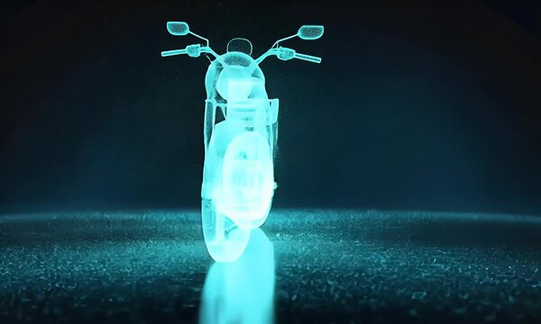 Neon motorcycle graphic design