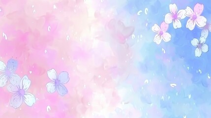 Obraz premium Pastel Floral Watercolor Dream: A Serene Springtime Blossom