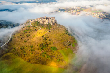 Aerial view of the Spiš Castle near Spisska Kapitula Slovakia near Tatras Mountains