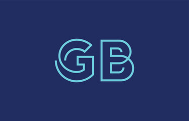 Illustration of creative typography featuring stylized letters G and B with a minimal blue color theme, suitable for branding and graphic design inspiration.