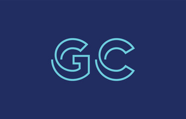 Illustration of creative typography featuring stylized letters G and C with a minimal blue color theme, suitable for branding and graphic design inspiration.