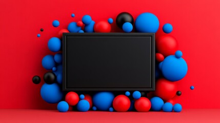 Colorful Abstract Background with Geometric Shapes and Frame