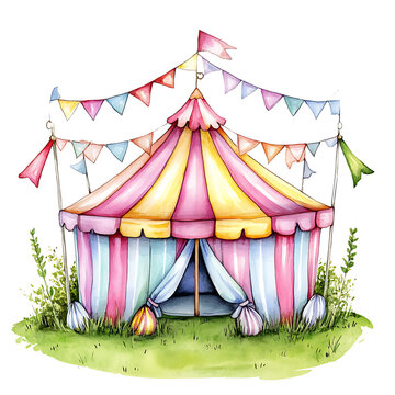 recommend clip art: Circus Tent clipart Digital watercolor clipart Detailed illustration