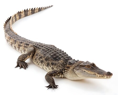 crocodile on white background