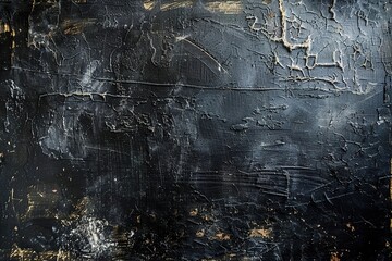 Fototapeta premium Old black background. Grunge texture. Dark wallpaper. Blackboard Chalkboard Concrete