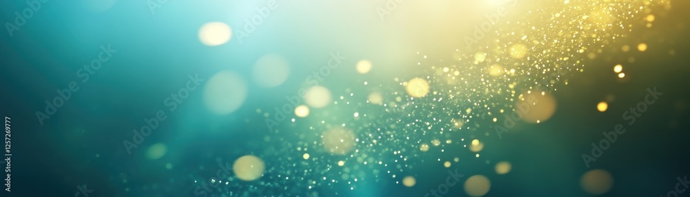 Aufkleber Elegant bokeh effect with abstract teal and gold color gradient