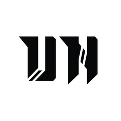 Fototapeta premium UN monogram logo design letter text name symbol monochrome logotype alphabet character simple logo