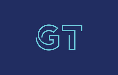 Illustration of creative typography featuring stylized letters G and T with a minimal blue color theme, suitable for branding and graphic design inspiration.