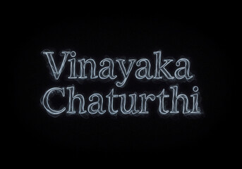 Obraz premium Vinayaka Chaturthi Typography in Glowing Smoke Effect
