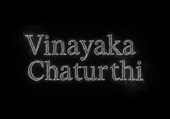 Obraz premium Vinayaka Chaturthi Text with Smoky Effect