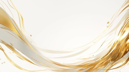 Abstract gold and white background with accents and fluid shapes. Emphasizing luxury and sophistication. Ideal for premium branding and high-end design.